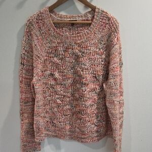 Talbots Pink and Cream Knit Women's Sweater
